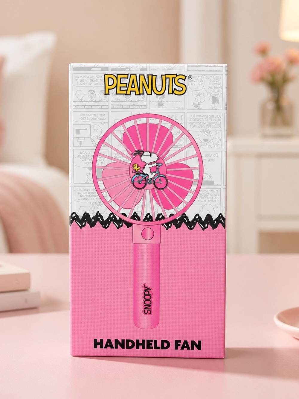 Peanuts Snoopy Pink Handheld Fan